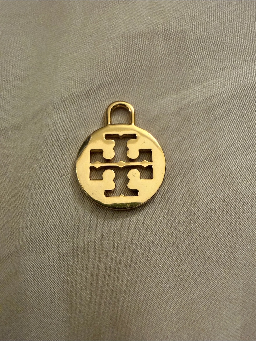 Tory Burch Gold Round Cutout Logo Charm